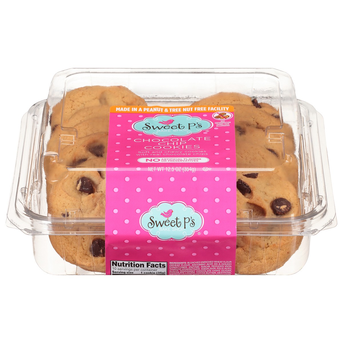 slide 1 of 15, Sweet P's Bake Shop Chocolate Chip Cookies 12.5 oz, 1 ct