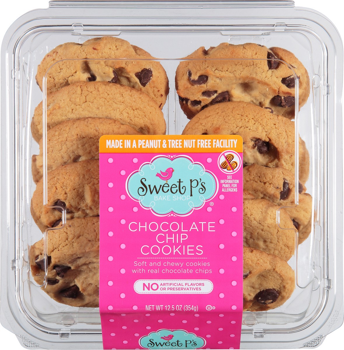 slide 10 of 15, Sweet P's Bake Shop Chocolate Chip Cookies 12.5 oz, 1 ct