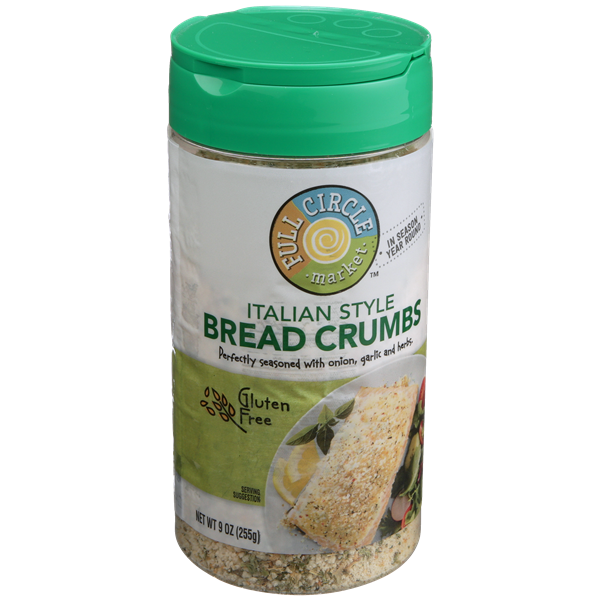 slide 1 of 6, Full Circle Market Italian Style Gluten Free Bread Crumbs, 9 oz