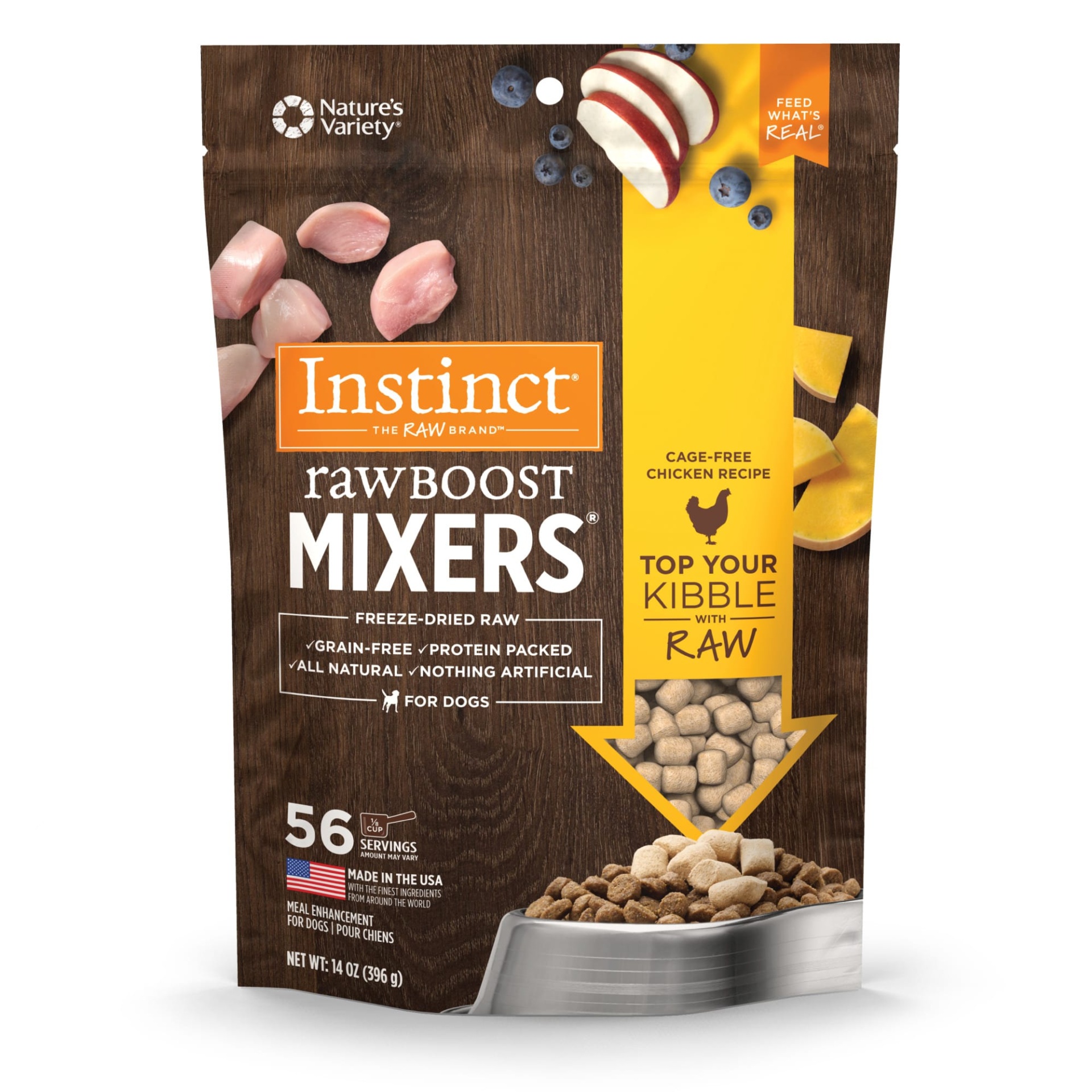 slide 1 of 1, Instinct Freeze Dried Raw Boost Mixers Grain Free Chicken All Natural Dog Food Topper by Nature's Variety, 14 oz