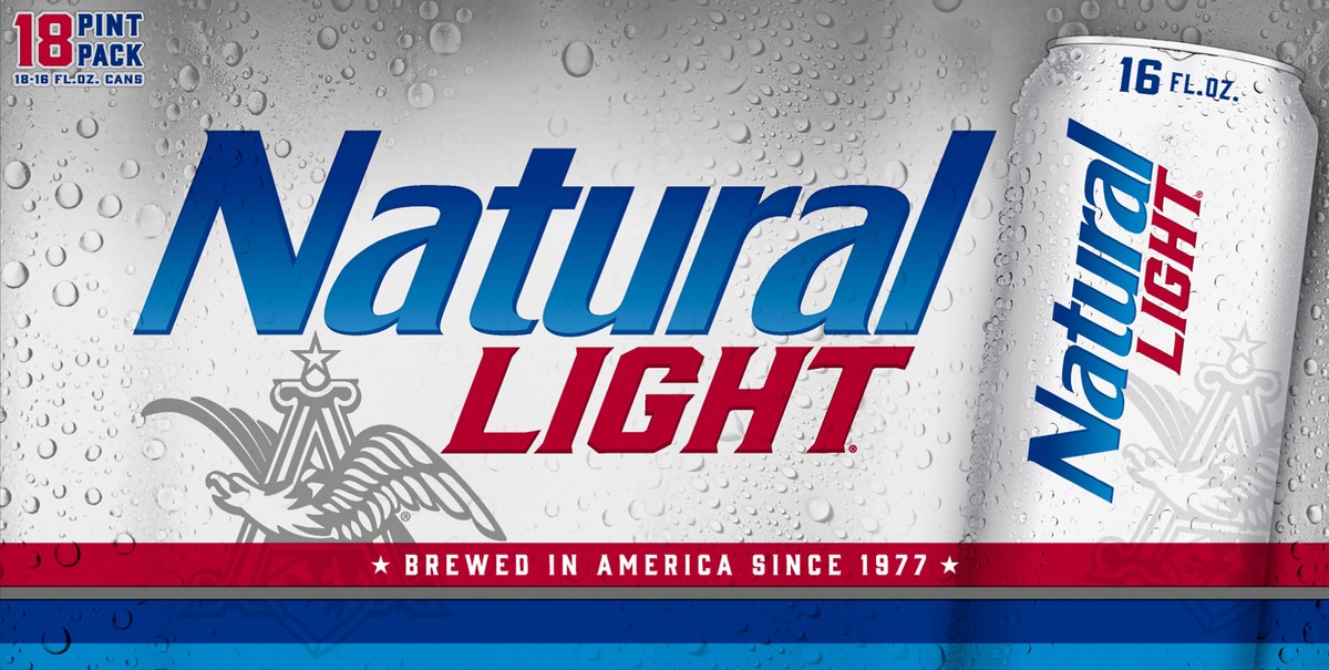 slide 4 of 8, Natural Light Beer, 18 Pack 16 fl. oz. Cans, 4.2% ABV, 18 ct; 16 oz
