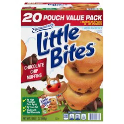 Entenmann's Little Bites Chocolate Chip Muffins, 20 Pouch Value Pack