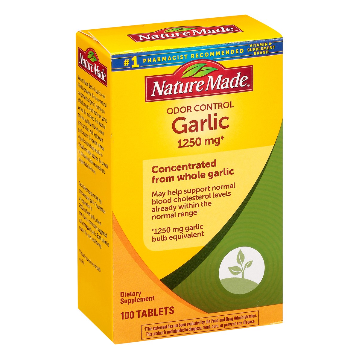 slide 6 of 9, Nature Made Odor Control 1250 mg Tablets Garlic 100 ea, 100 ct; 500 mg