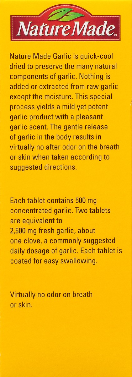 slide 3 of 9, Nature Made Odor Control 1250 mg Tablets Garlic 100 ea, 100 ct; 500 mg