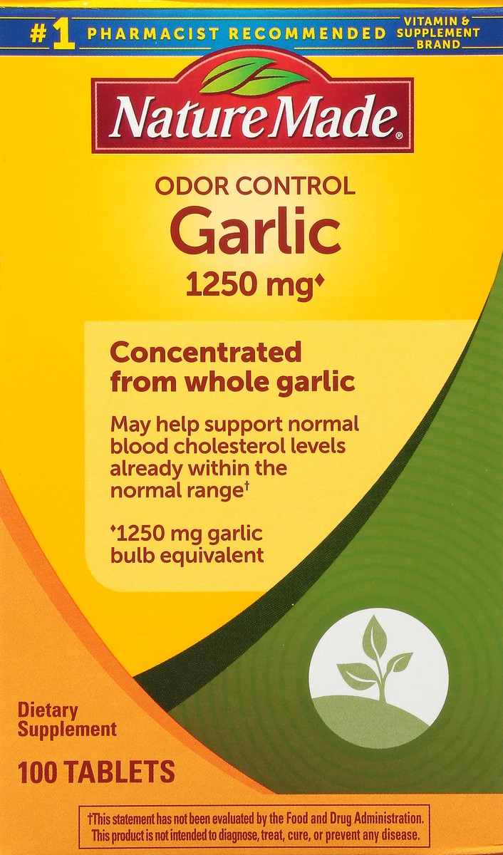 slide 9 of 9, Nature Made Odor Control 1250 mg Tablets Garlic 100 ea, 100 ct; 500 mg