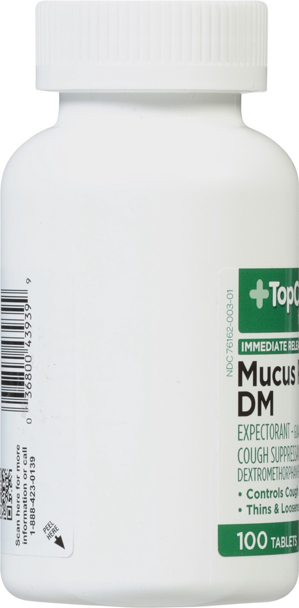 slide 13 of 15, TopCare Health Immediate Release Mucus Relief DM 100 Tablets, 100 ct