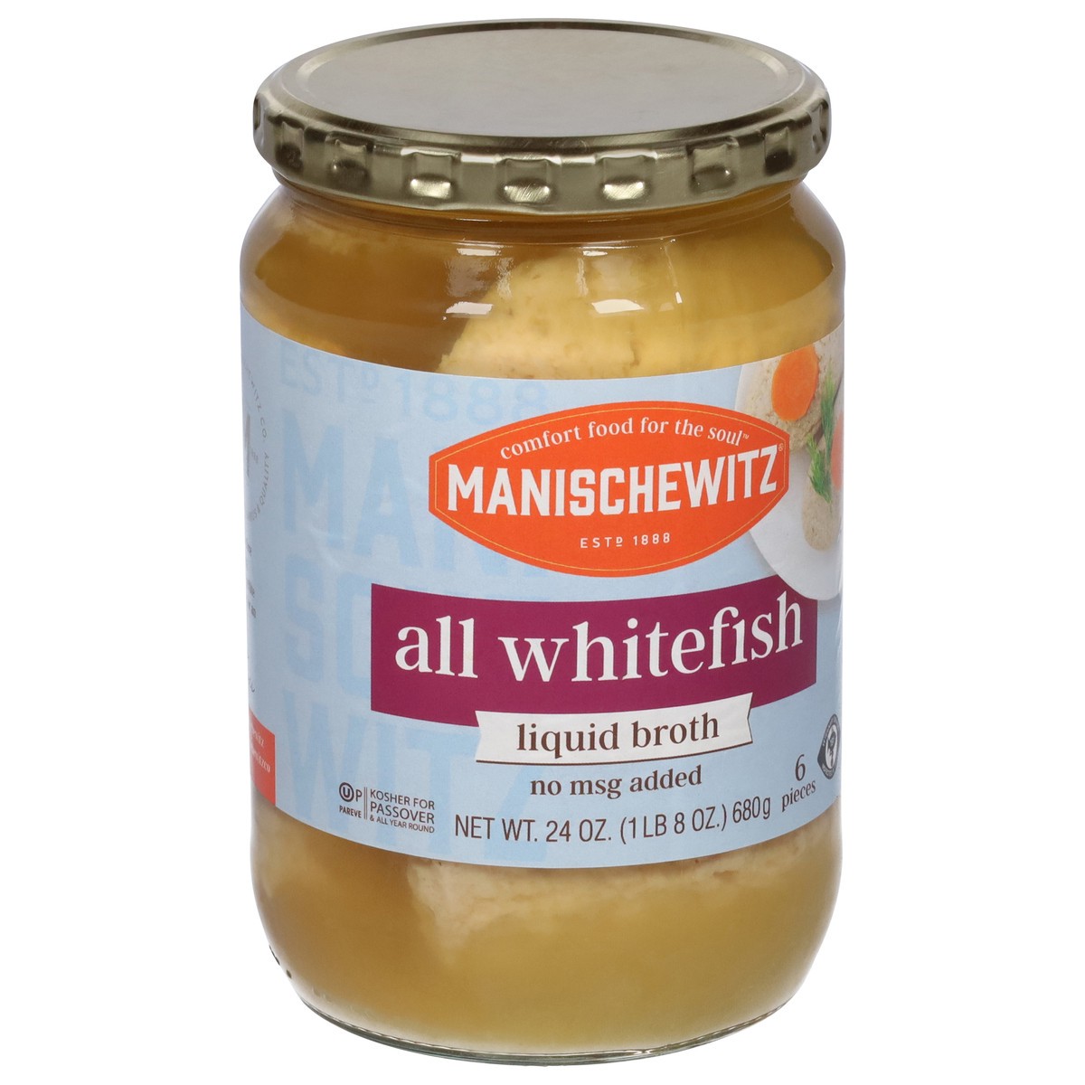 slide 2 of 9, Manischewitz All Whitefish In Liquid Broth, 24 oz