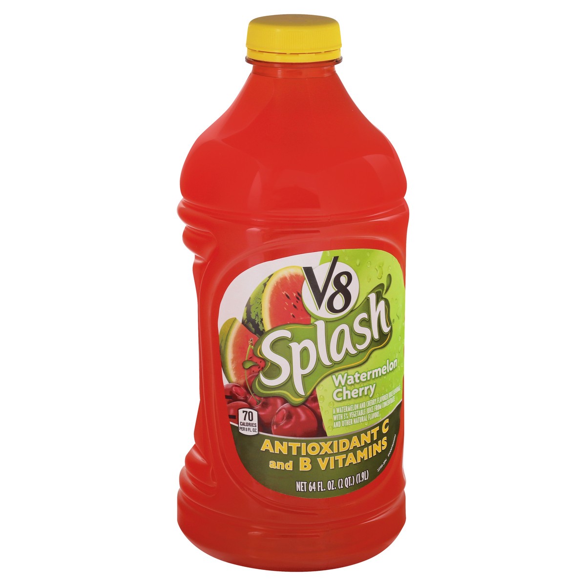 slide 7 of 9, V8 Splash Watermelon Cherry Flavored Juice Beverage, 64 fl oz Bottle, 64 oz