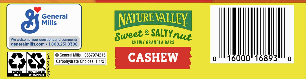 slide 8 of 13, Nature Valley Granola Bars, Sweet and Salty Nut, Cashew, 6 Bars, 7.2 OZ, 6 ct