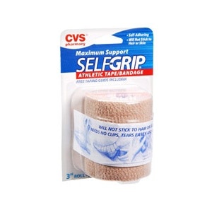 slide 1 of 1, CVS Pharmacy Self-Grip Athletic Tape/Bandage Maximum Support 3'' Roll Beige, 1 ct