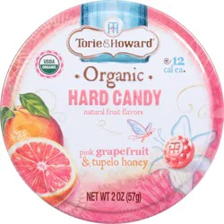 Torie & Howard Organic Pink Grapefruit & Tupelo Honey Hard Candy 2 oz