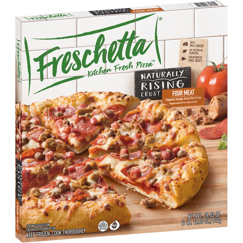 slide 2 of 9, Freschetta Naturally Rising Crust Four Meat Pizza , 28.83 oz
