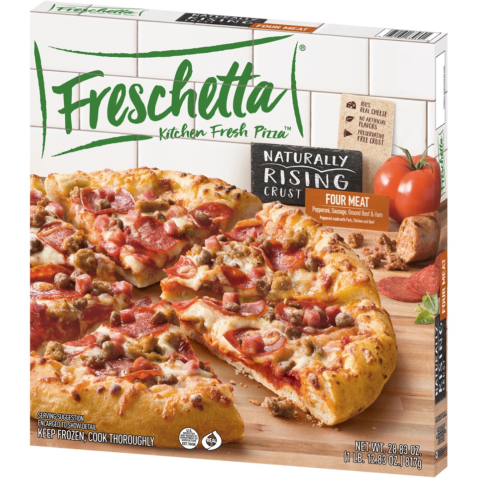 slide 3 of 9, Freschetta Naturally Rising Crust Four Meat Pizza , 28.83 oz