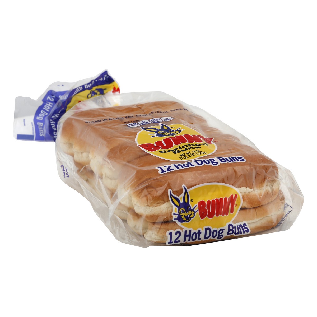 slide 9 of 10, Bunny Bread Hot Dog Buns, Enriched Sliced White Bread Hot Dog Buns, 12 Count, 12 ct