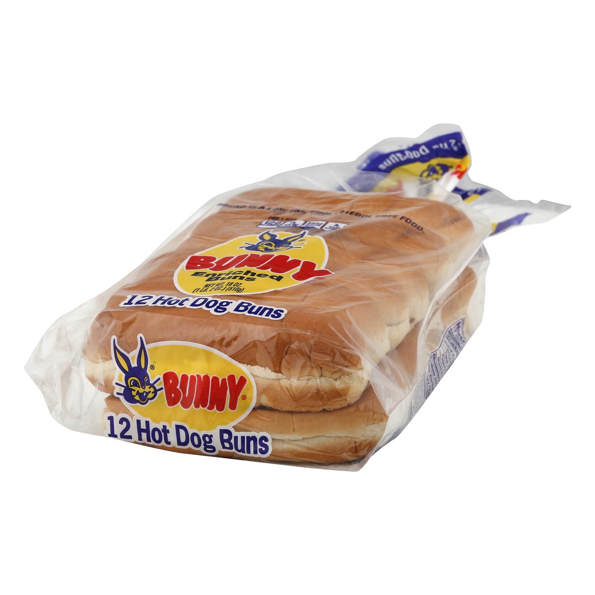 slide 4 of 10, Bunny Bread Hot Dog Buns, Enriched Sliced White Bread Hot Dog Buns, 12 Count, 12 ct