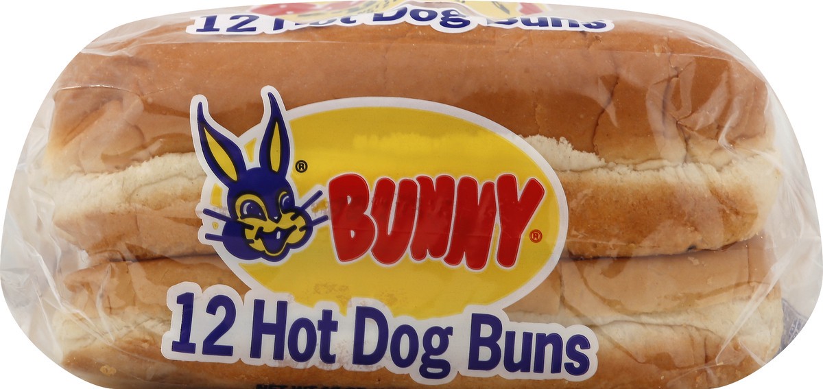 slide 7 of 10, Bunny Bread Hot Dog Buns, Enriched Sliced White Bread Hot Dog Buns, 12 Count, 12 ct