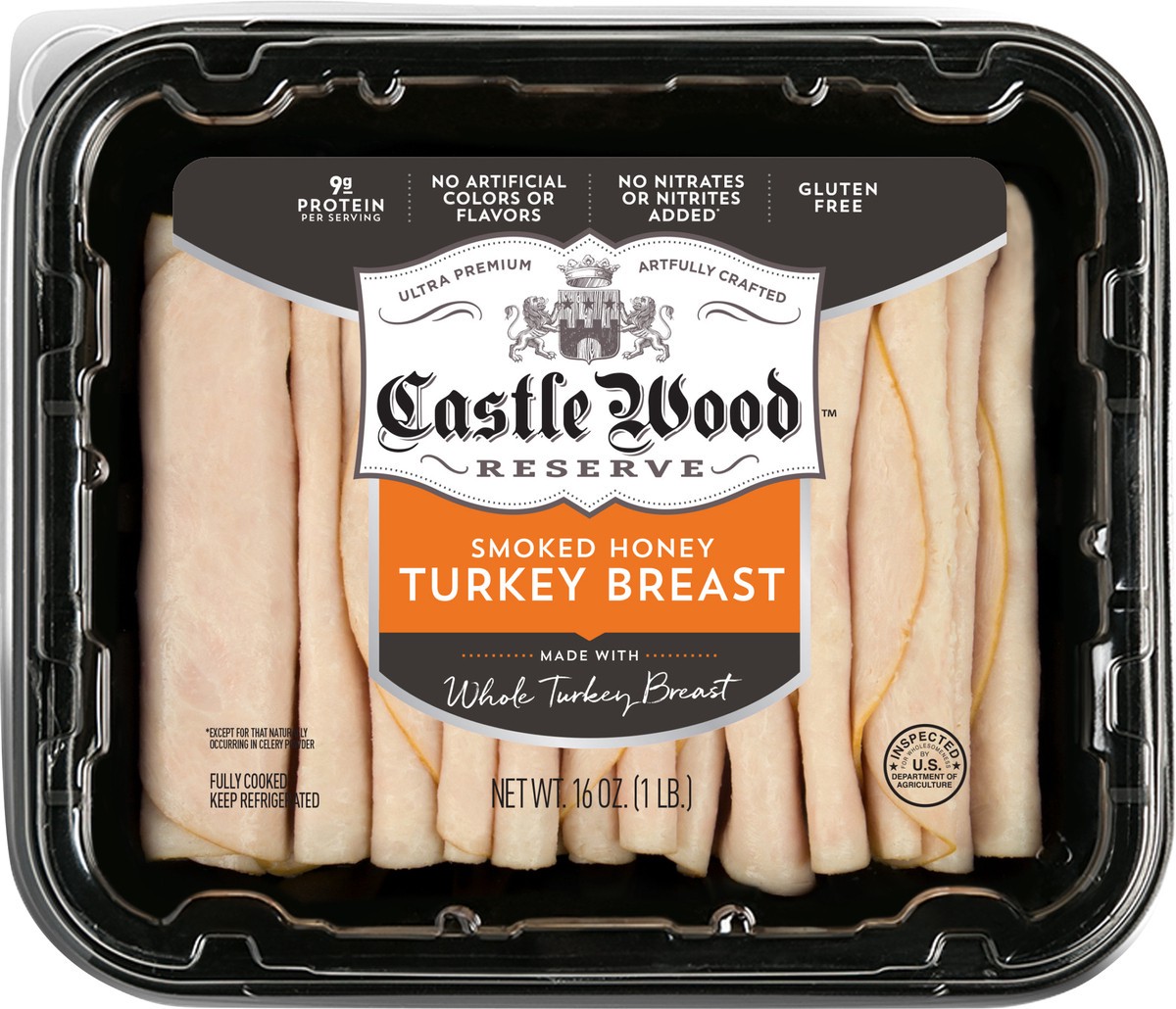 slide 3 of 6, Castle Wood Reserve Smoked Honey Turkey Breast, 1 lb., 16 oz