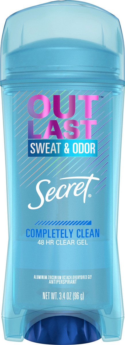 slide 3 of 3, Secret Outlast Clear Gel Antiperspirant Deodorant for Women, Completely Clean 3.4 oz, 3.4 oz