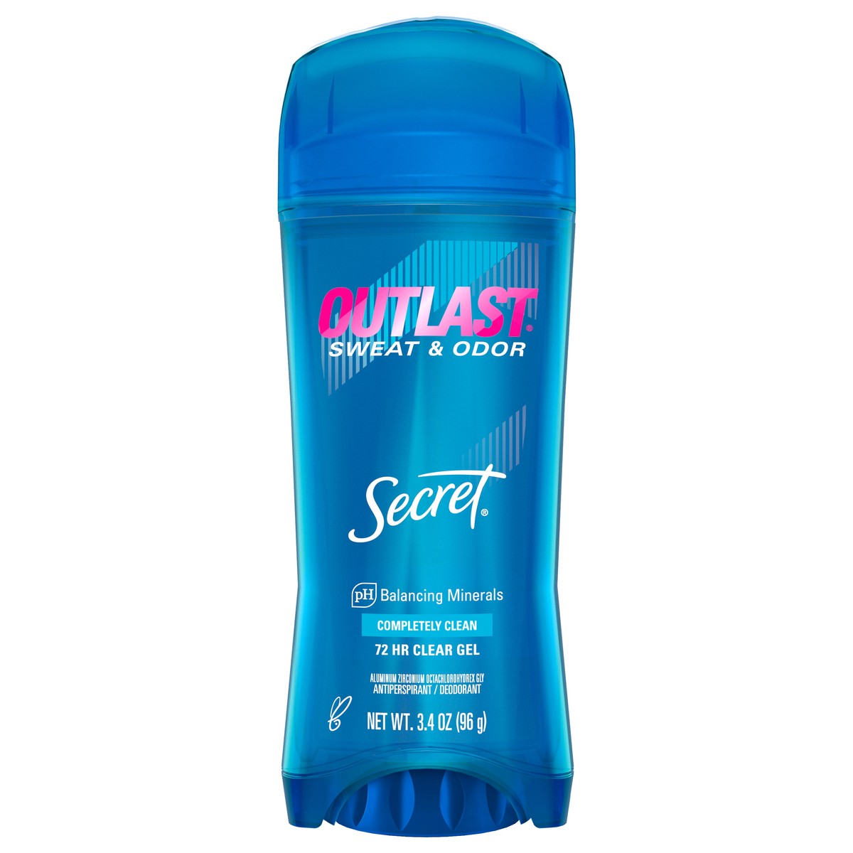 slide 1 of 3, Secret Outlast Clear Gel Antiperspirant Deodorant for Women, Completely Clean 3.4 oz, 3.4 oz