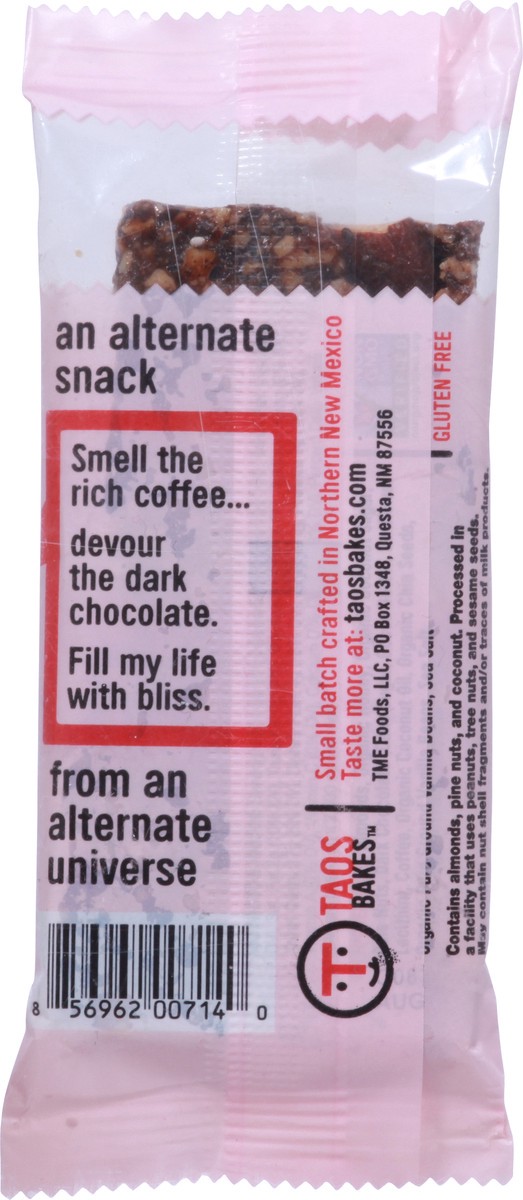 slide 5 of 9, Taos Bakes Pinon Coffee Dark Coffee Bar, 1.8 oz