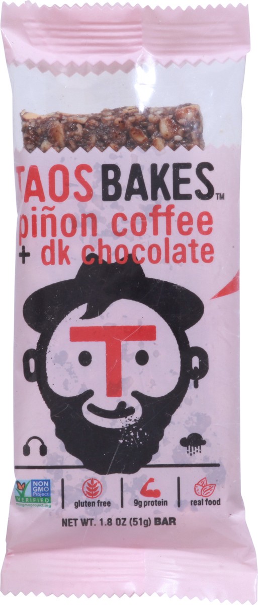 slide 6 of 9, Taos Bakes Pinon Coffee Dark Coffee Bar, 1.8 oz
