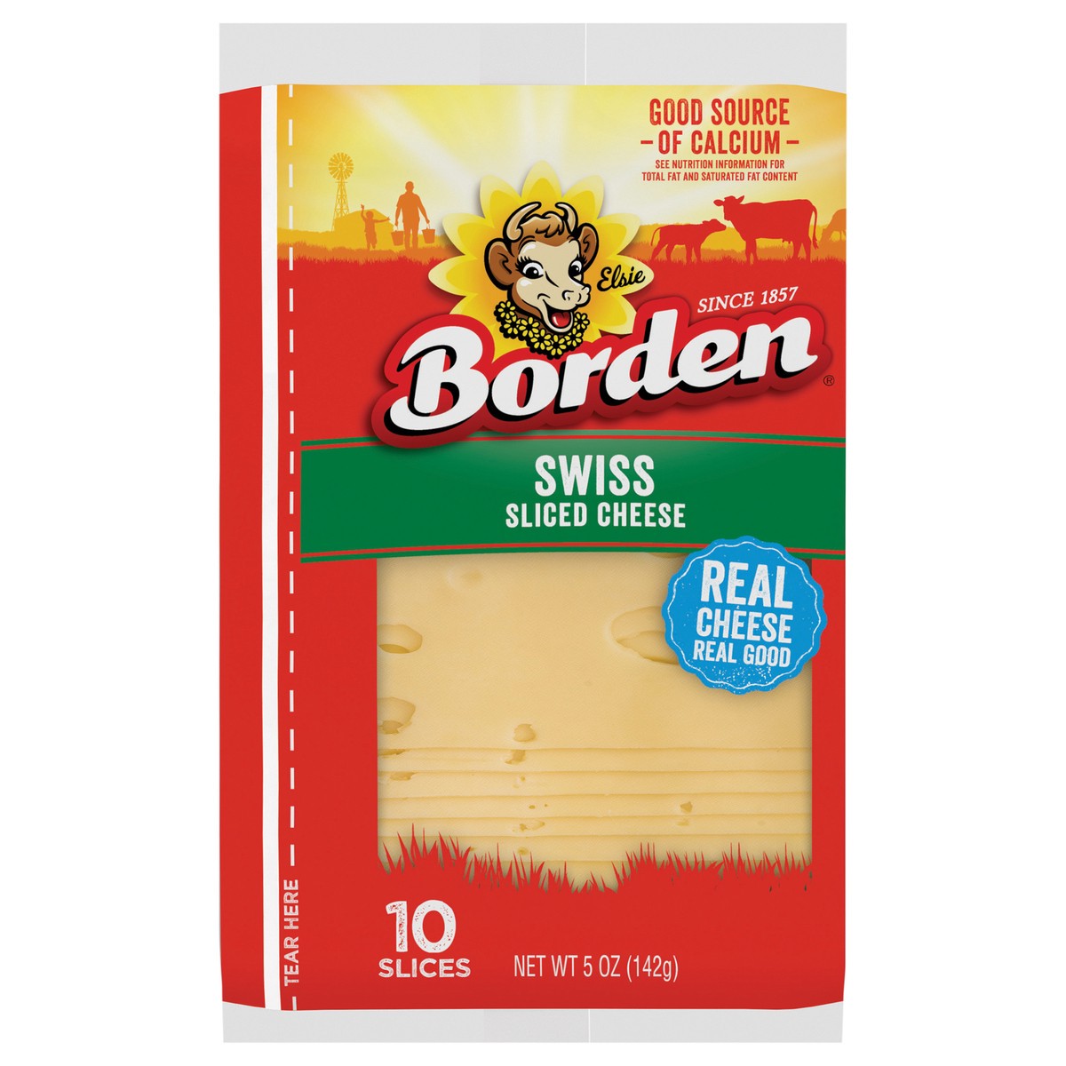 slide 1 of 4, Borden Swiss Slices, 5oz, 10 ct