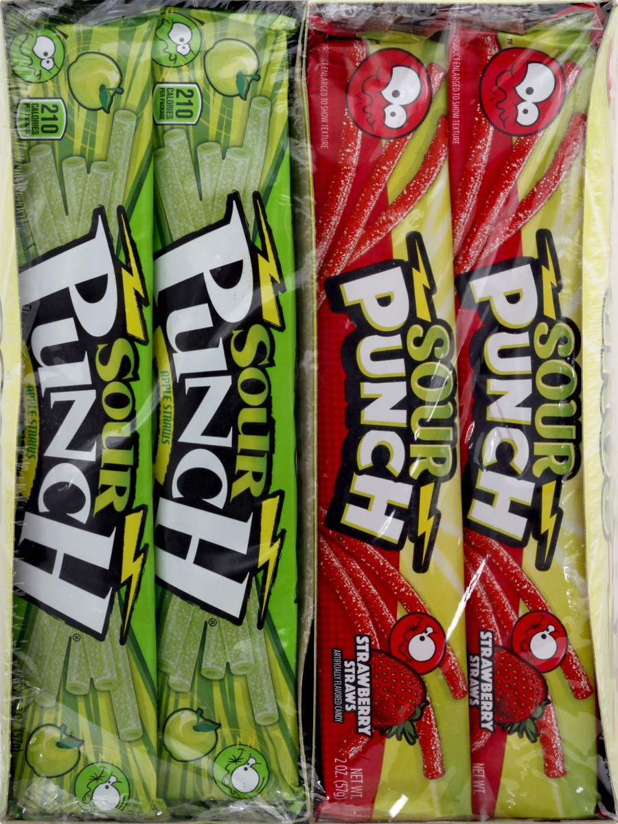 slide 8 of 13, Sour Punch Apple & Strawberry Candy 24 ea, 24 ct