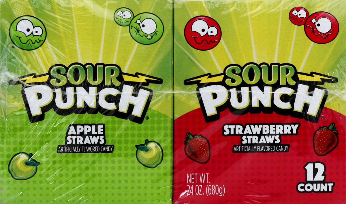 slide 12 of 13, Sour Punch Apple & Strawberry Candy 24 ea, 24 ct