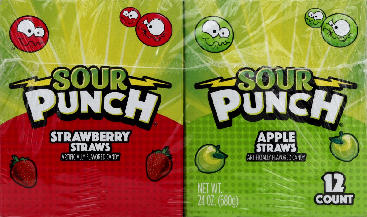 slide 11 of 13, Sour Punch Apple & Strawberry Candy 24 ea, 24 ct