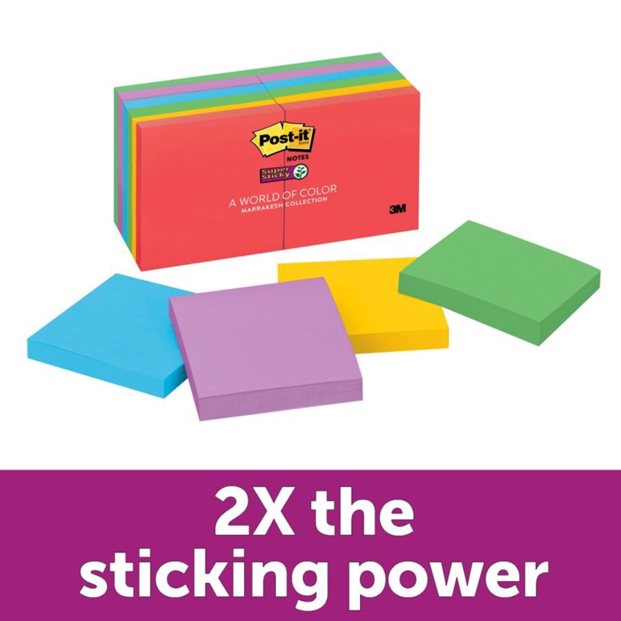 slide 8 of 8, Post-it Super Sticky Notes, Marrakesh, 12 ct; 3 in x 3 in