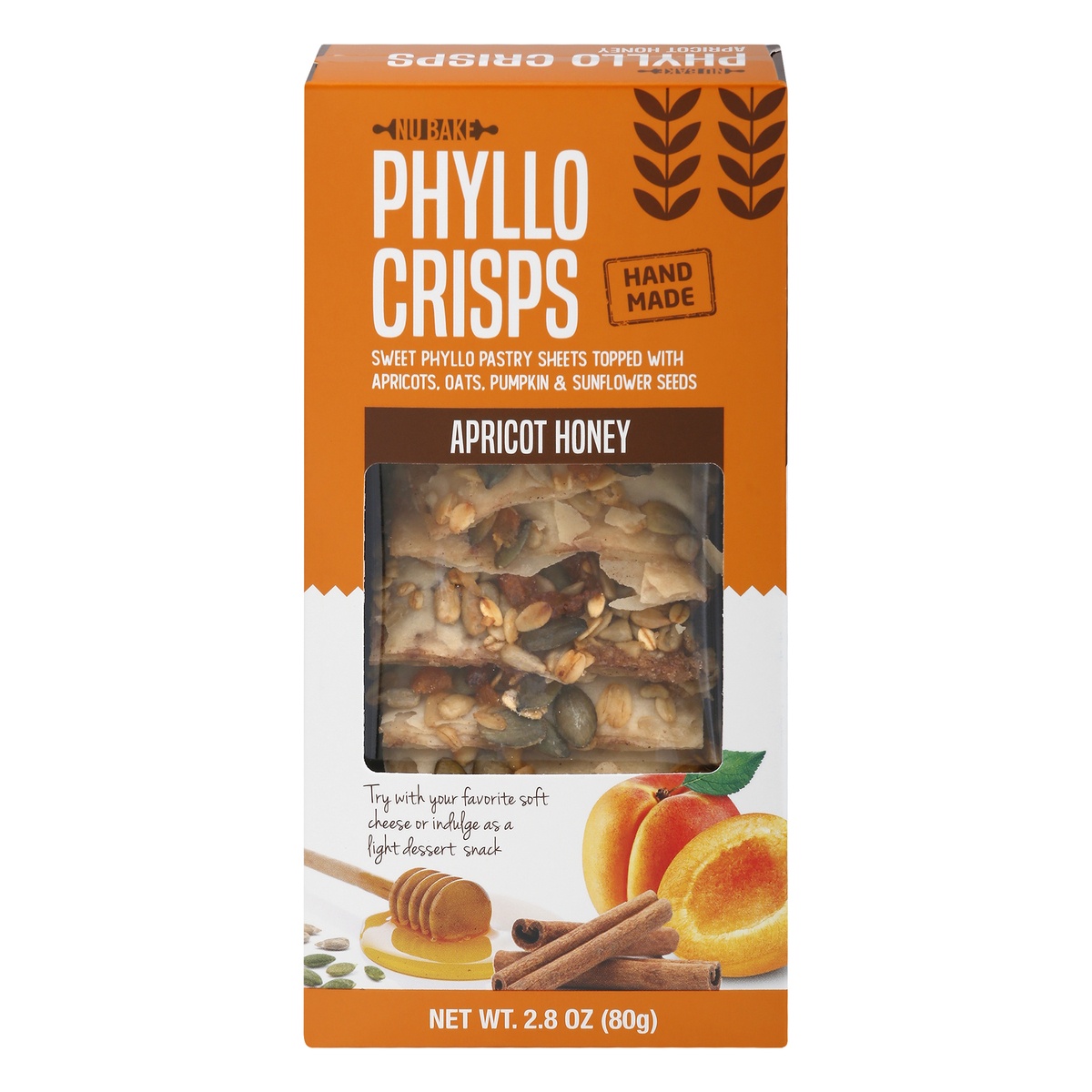 slide 1 of 1, NU Bake Apricot Honey Phyllo Crisps 2.8 oz, 2.8 oz