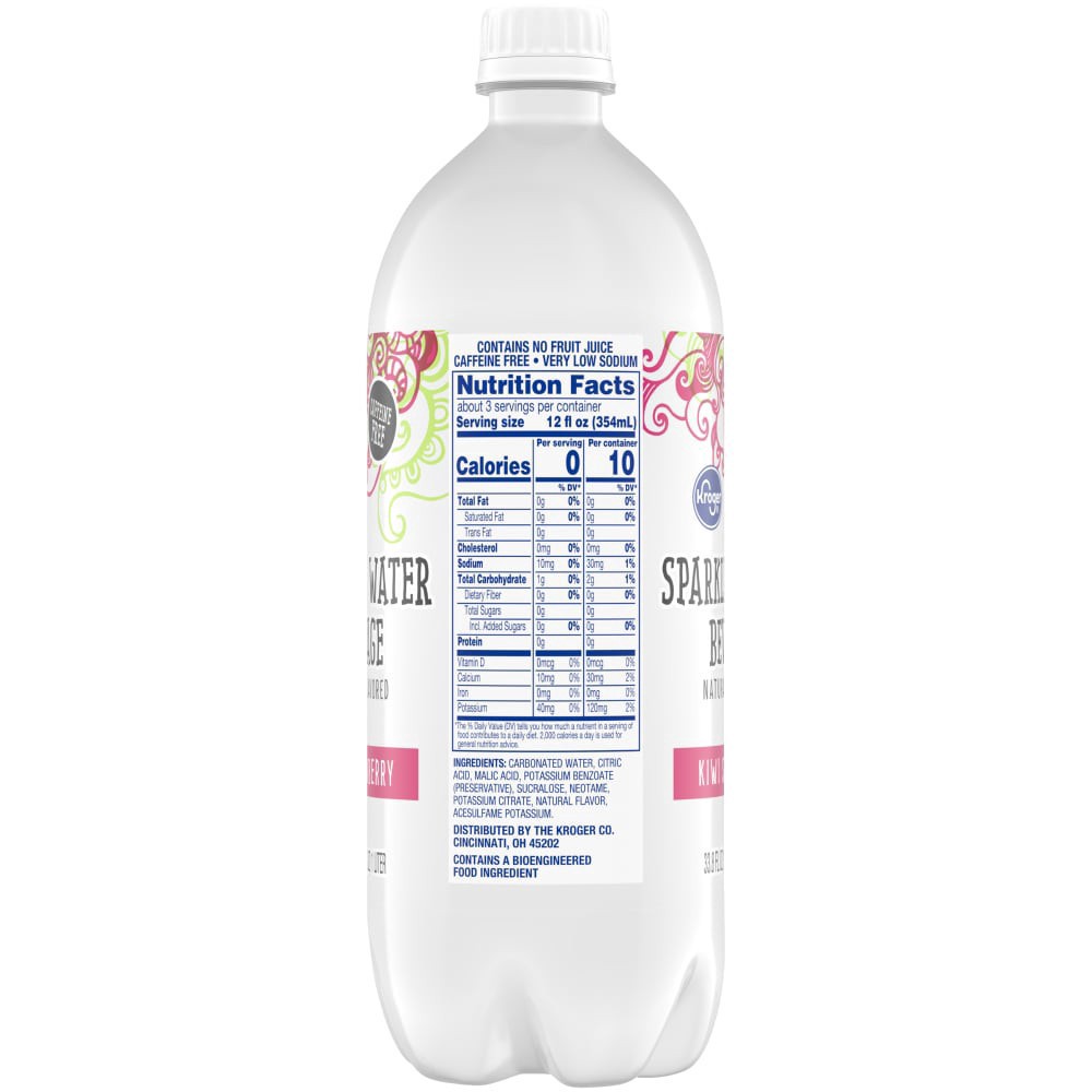 slide 2 of 4, Kroger Kiwi Strawberry Sparkling Water - 1 liter, 1 liter