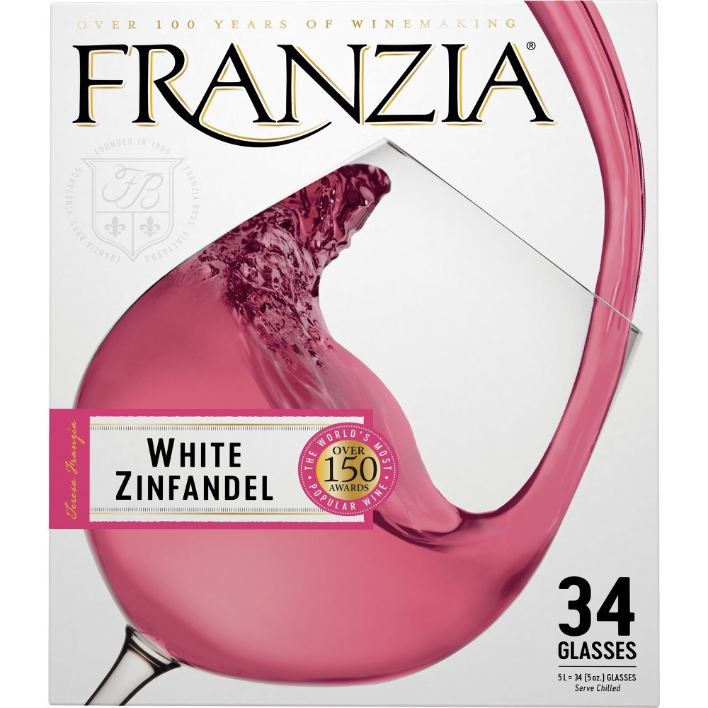 slide 10 of 10, Franzia White Zinfandel Pink Wine, 5 liter box