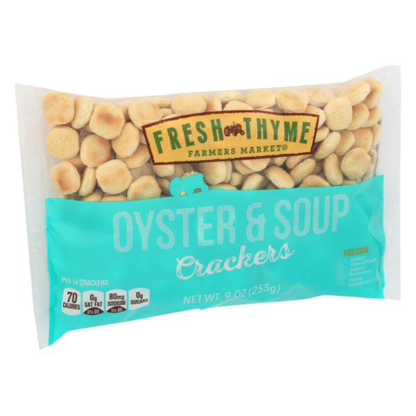 slide 1 of 1, Fresh Thyme Oyster & Soup Crackers, 1 ct