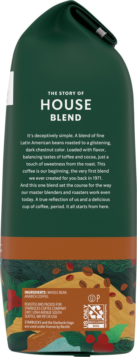 slide 6 of 9, Starbucks Whole Bean Coffee, Medium Roast Coffee, House Blend, 100% Arabica, 1 bag (12 oz), 12 oz