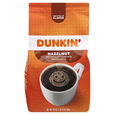 slide 1 of 1, Dunkin' Coffee, Ground, Hazelnut - 20 oz, 20 oz