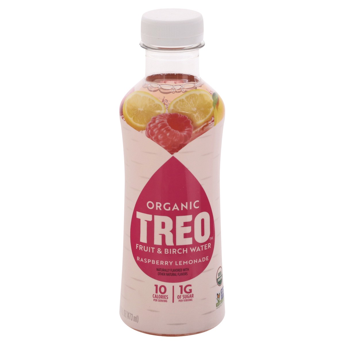 slide 1 of 13, Treo Organic Raspberry Lemonade Fruit & Birch Water 16 oz, 16 oz