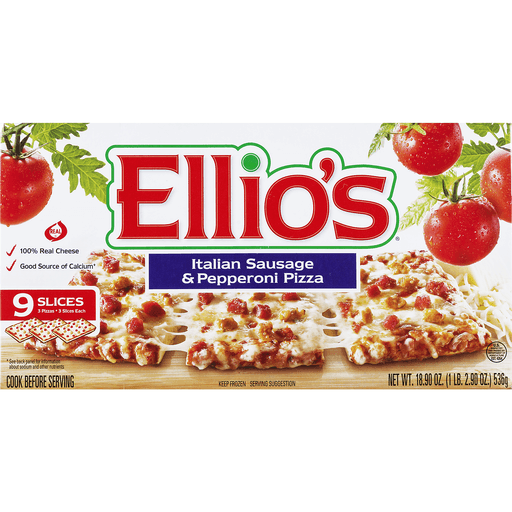 slide 7 of 9, Ellio's Italian Sausage & Pepperoni Pizza, 18.9 oz