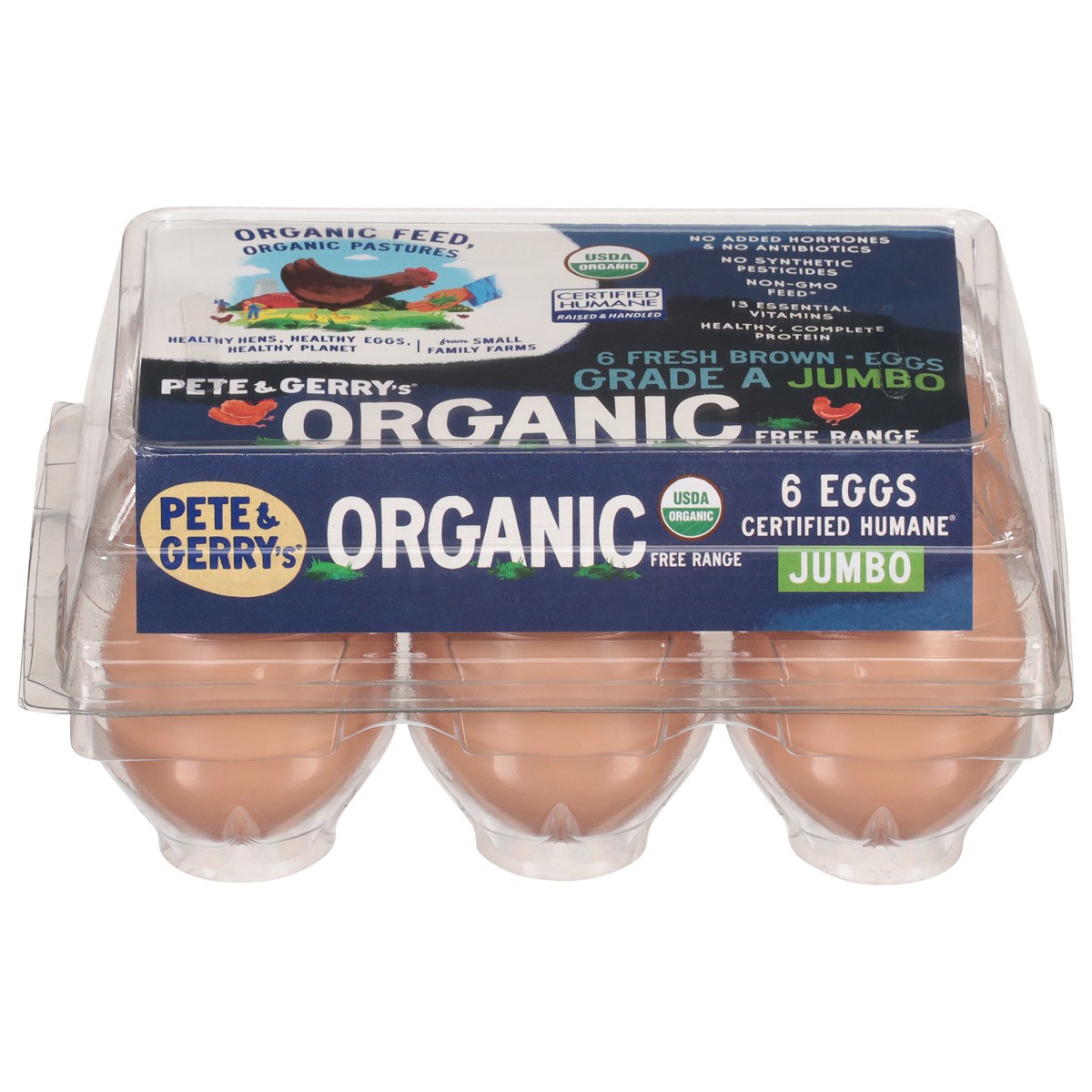 slide 1 of 12, Pete and Gerry's Grade A Free Range Brown Eggs Jumbo 6 ea, 6 ct