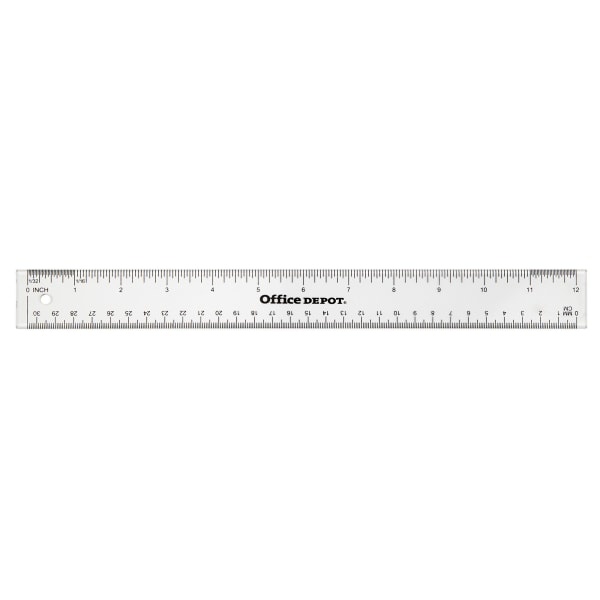 slide 1 of 1, Office Depot Brand Acrylic Ruler, 12'', Clear, 1 ct