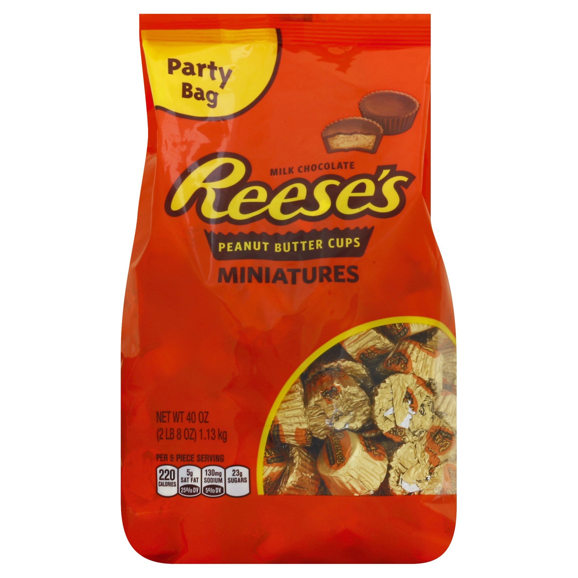 slide 1 of 9, Reese's Miniatures Peanut Butter Cups, 40 oz