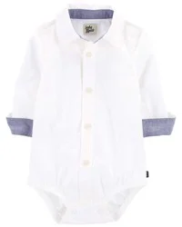 Oshkosh Baby Button-Front Bodysuit White 24M