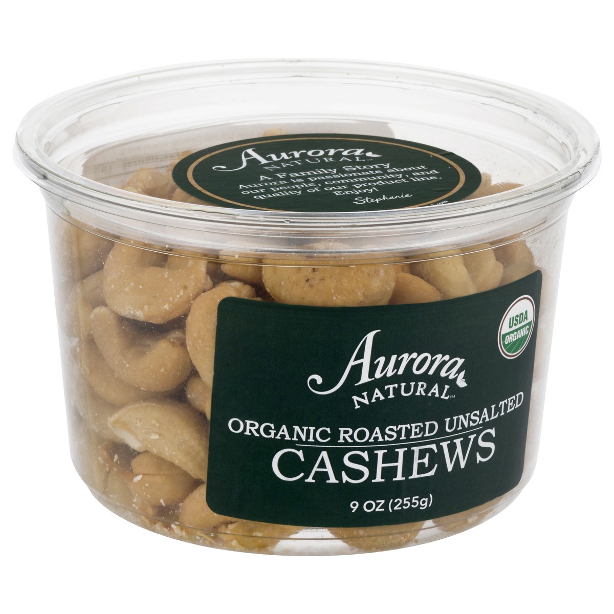 slide 2 of 9, Aurora Natural Natural Organic Roasted Unsalted Cashews 9 oz, 9 oz