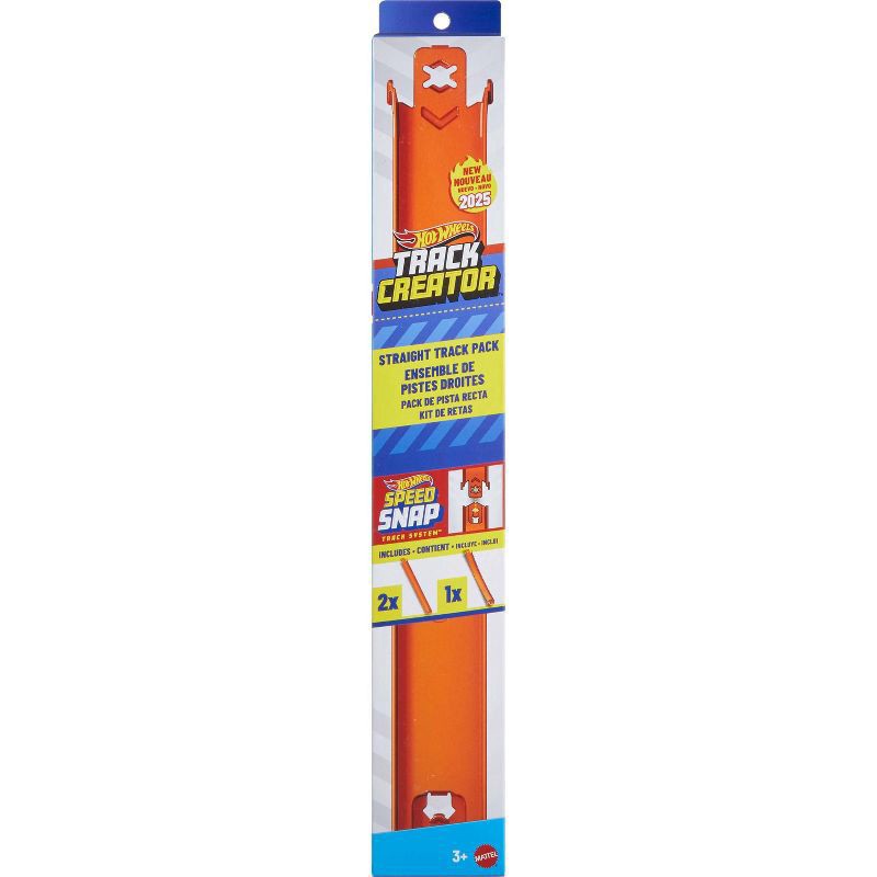 slide 1 of 6, Hot Wheels Track Creator Straight Track Pack - 3' of Speed Snap Track and 2 Adapters, 3 ft