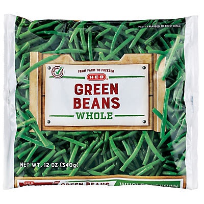 slide 1 of 1, H-E-B Steamable Whole Green Beans, 12 oz