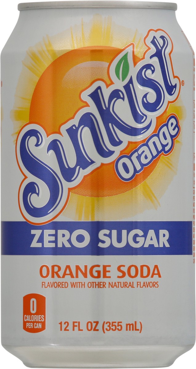 slide 5 of 11, Sunkist Zero Sugar Orange Soda - 12 fl oz, 12 fl oz