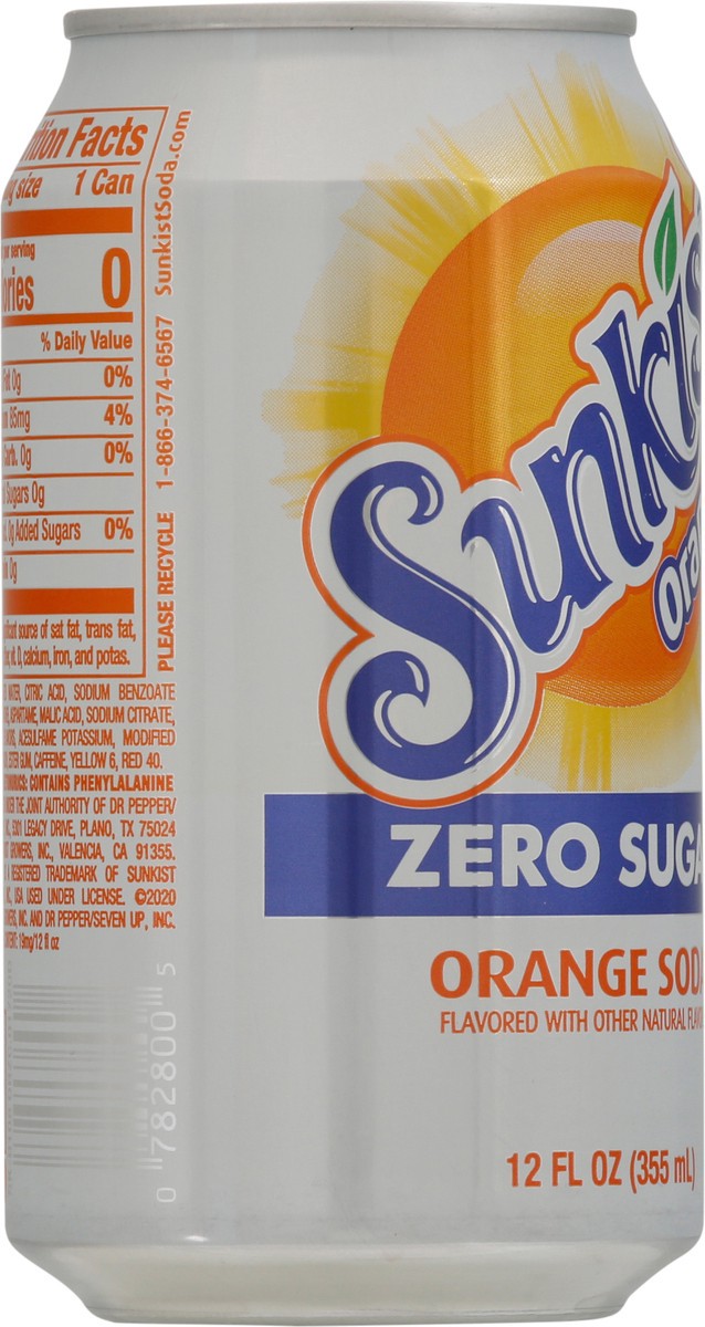 slide 6 of 11, Sunkist Zero Sugar Orange Soda - 12 fl oz, 12 fl oz