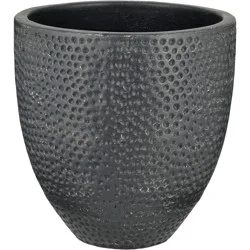 Blue Orange Pottery Hammered Clay Planter - Charcoal