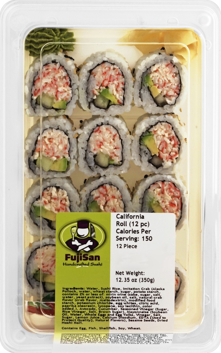 slide 4 of 4, Fujisan Imitaion Crab Avocado and Cucumber California Roll 15 - 12.7 oz ea, 12.35 oz