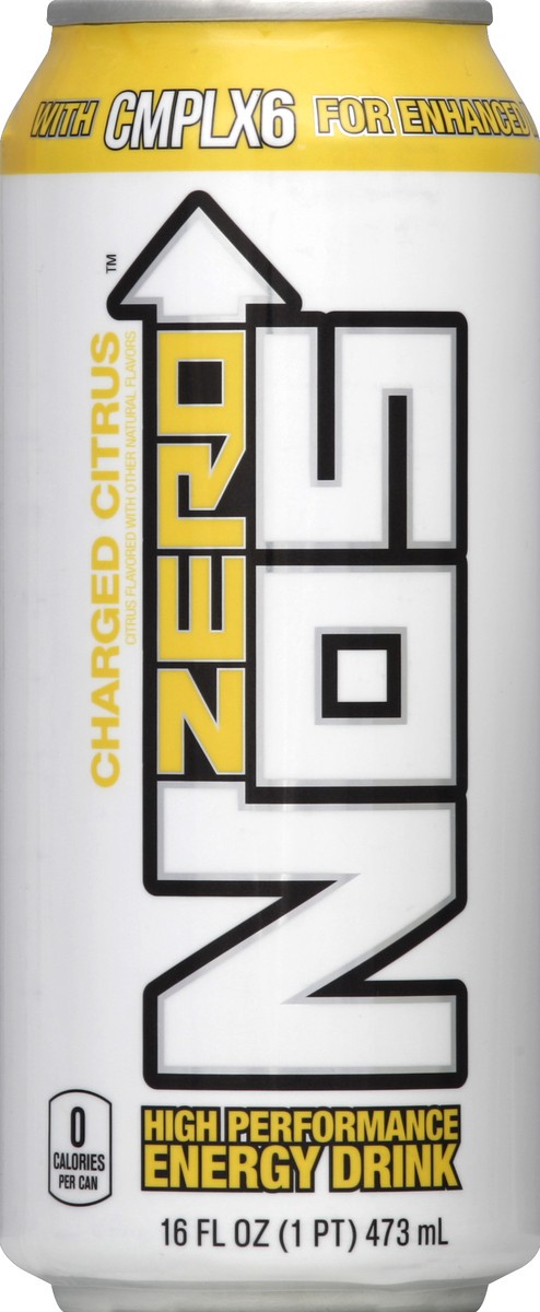 slide 5 of 6, NOS Zero Energy Drink High Performance Charged Citrus - 16 Fl. Oz., 16 oz